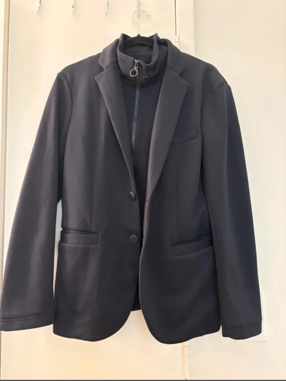 Armani Exchange A|X Hybrid Zip Blazer Jacket Black Size S